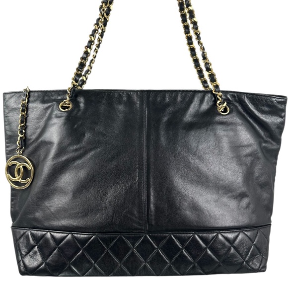 CHANEL JUMBO LAMBSKIN SHOPPING TOTE SHOULDER BAG - Picture 1 of 11